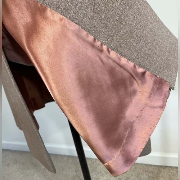 Vintage fur collar wool blend tan beige pea coat, Small - Picture 10 of 16